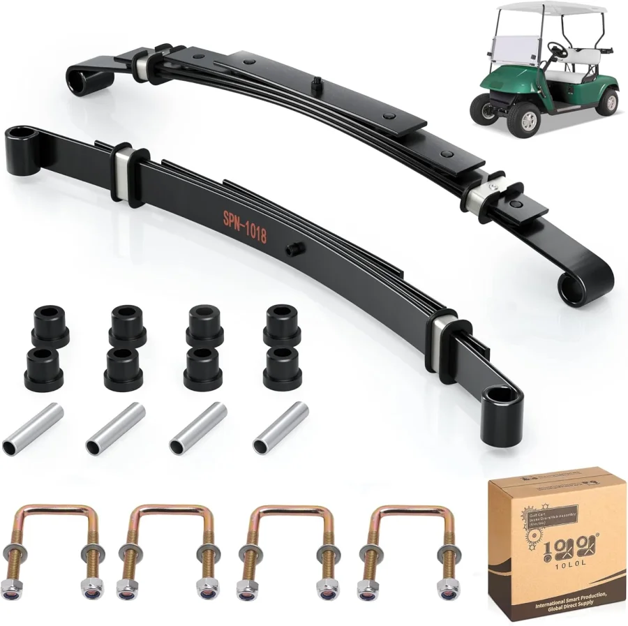 Golf cart rear seat and cargo setup that may need heavy-duty leaf springs