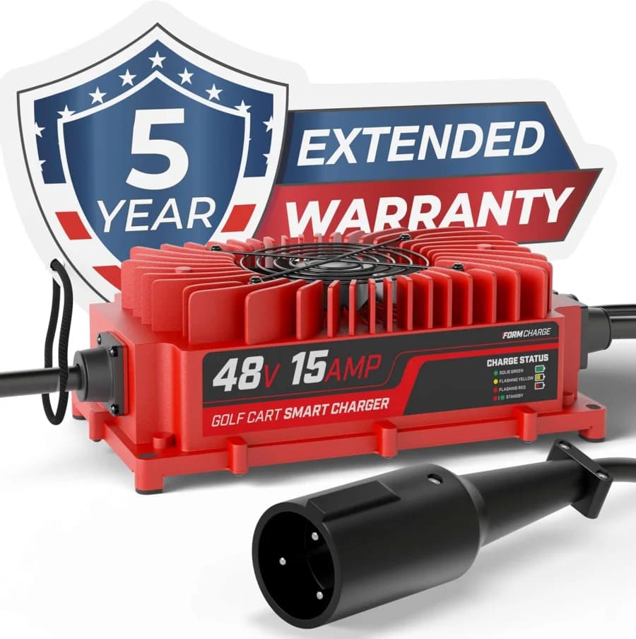 48V Club Car DS and Precedent charger with round 3-pin plug for compatible lead-acid carts