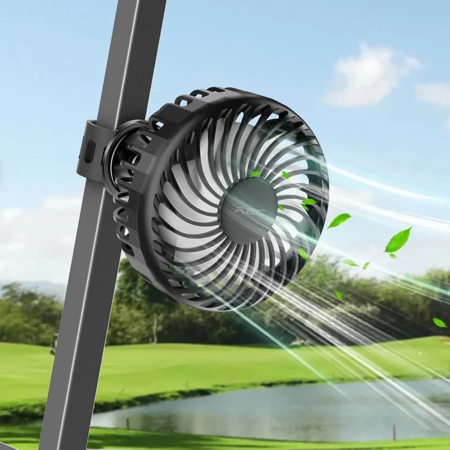 Rechargeable fan for Yamaha golf cart comfort