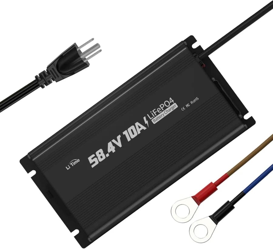 58.4V lithium LiFePO4 charger for compatible 48V golf cart battery conversions