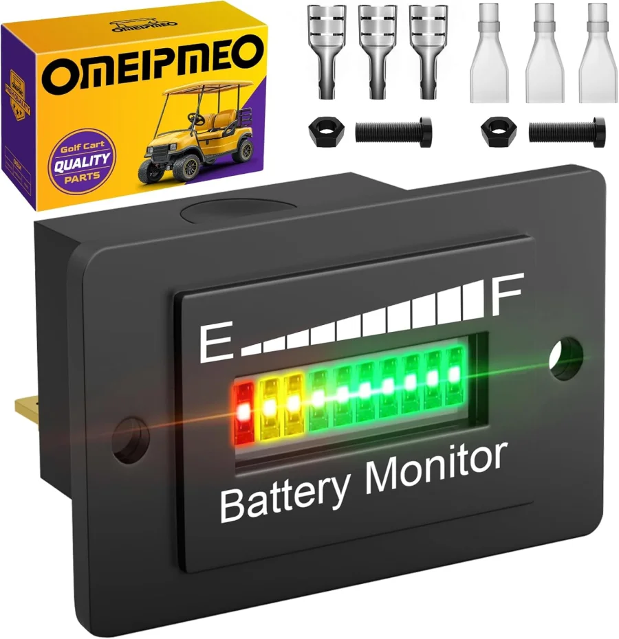 Battery monitor meter for Yamaha golf cart voltage checks