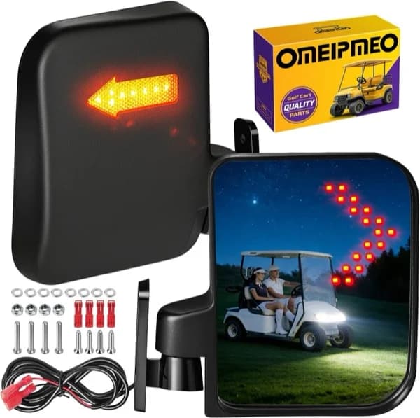 LED Turn Signal Mirrors for golf carts