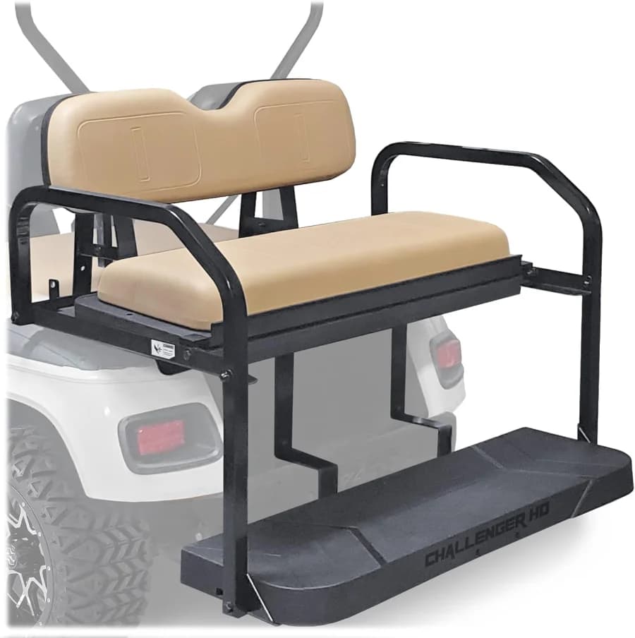 Heavy-duty E-Z-GO TXT rear seat kit with cargo platform