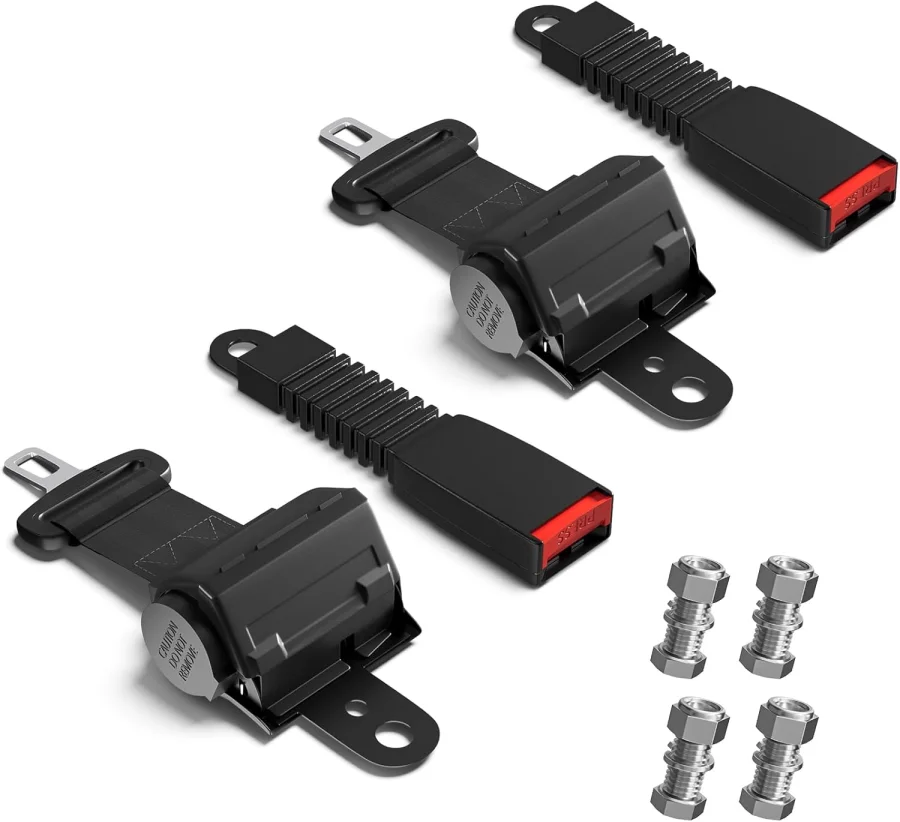 Retractable seat belt kit for Yamaha golf carts