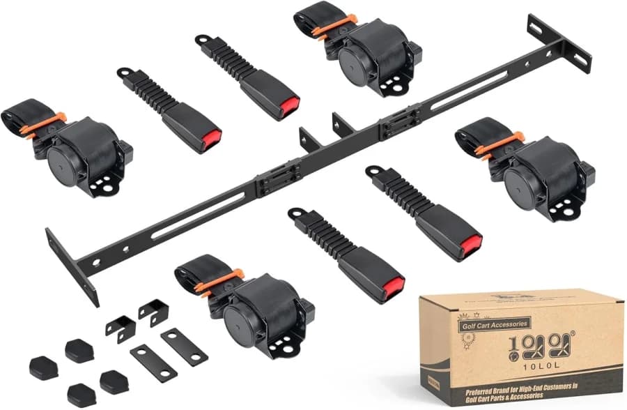 10L0L 3-point golf cart seat belt kit for compatible four passenger carts