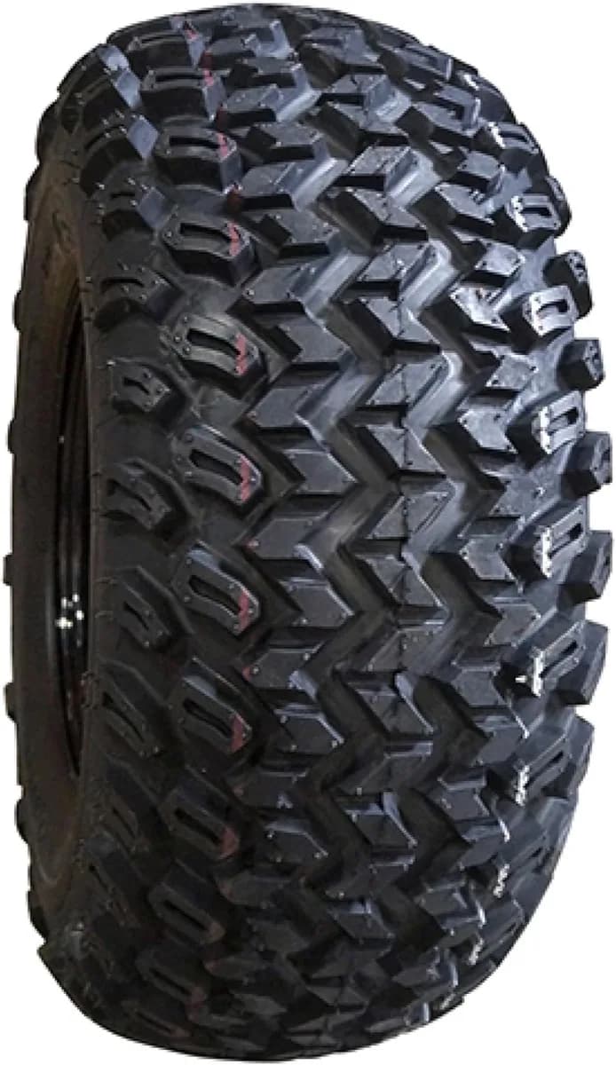 Lifted golf cart with larger all-terrain tires and wheel clearance considerations
