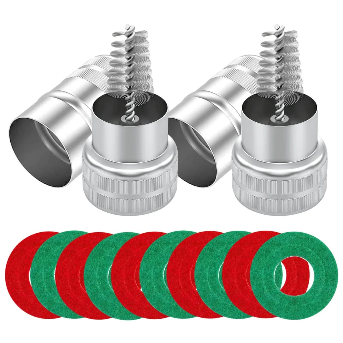 Battery terminal cleaner kit with post brushes and anti-corrosion washers