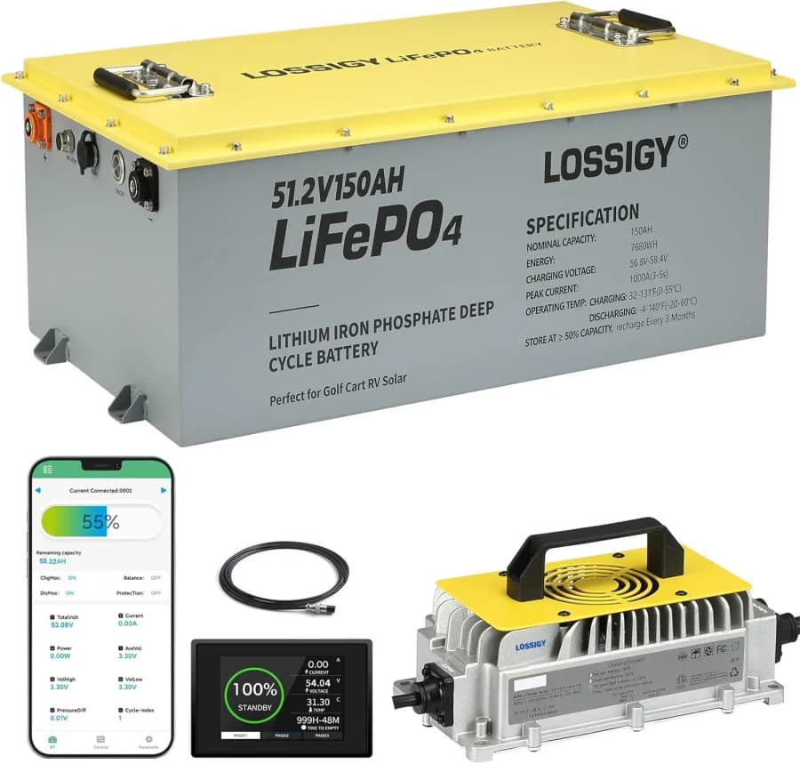 LOSSIGY 48V lithium golf cart battery conversion kit with metal case