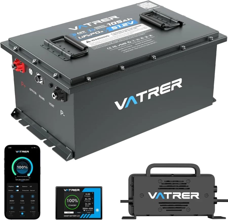VATRER Power 48V 105Ah lithium golf cart battery kit