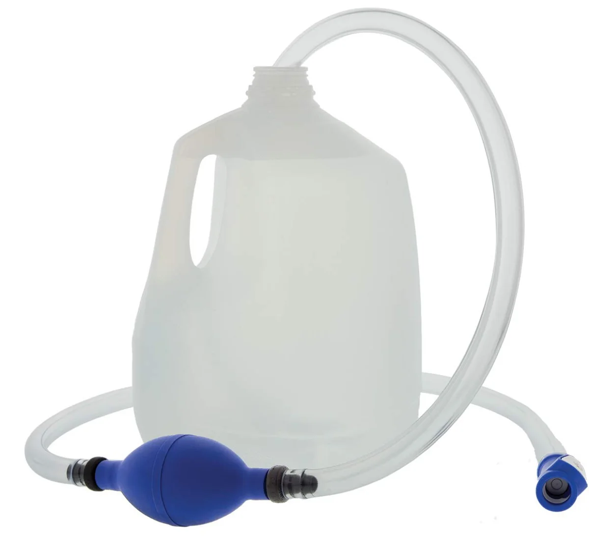 Water My Battery manual squeeze-bulb pump with blue quick connector