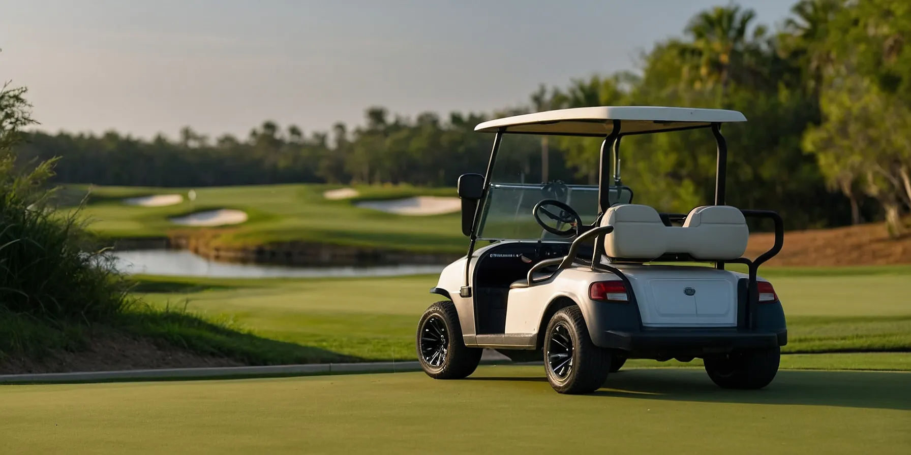 Image of a golf cart on a golf course